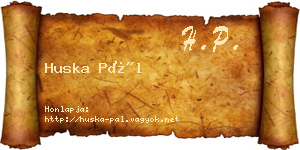 Huska Pál névjegykártya